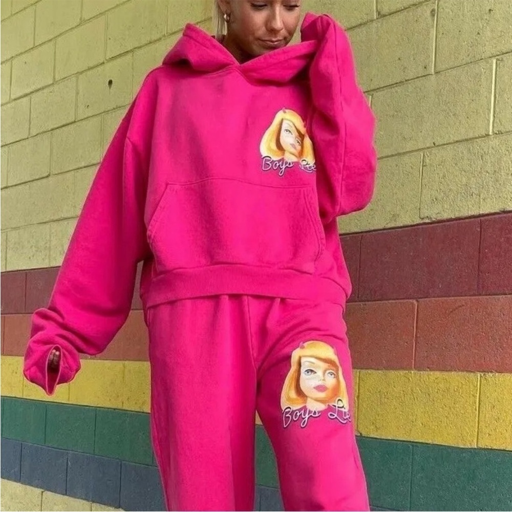 Boys Lie Ken You Not Pink Hoodie One Size Oversized Barbie streetwear